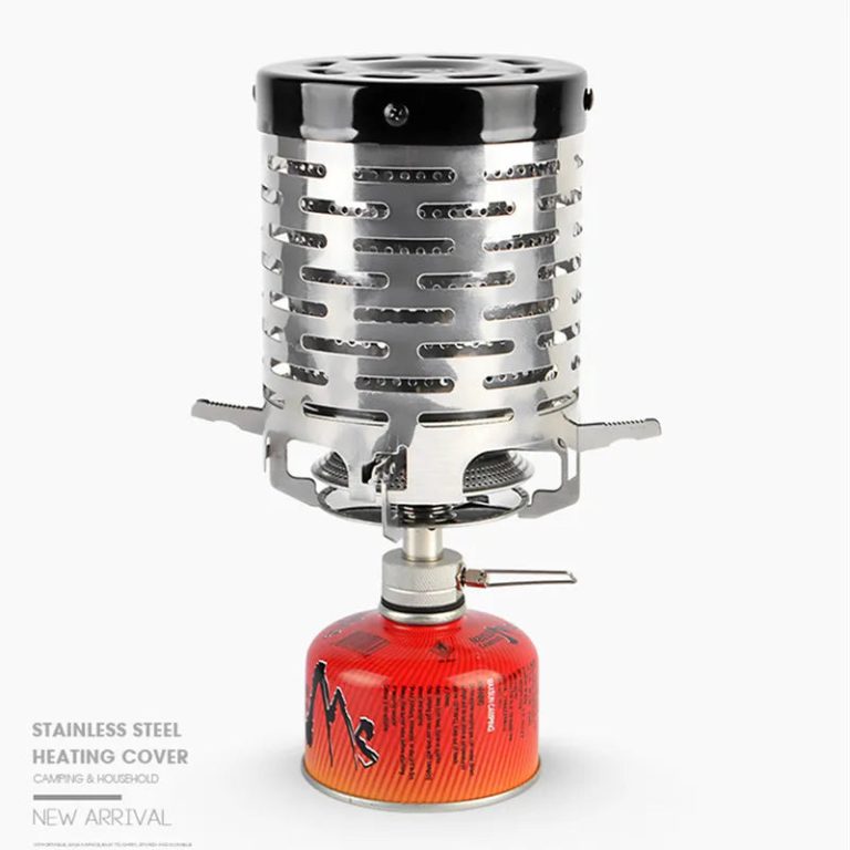 Profitez de vos aventures en plein air avec un chauffage à gaz portable en acier inoxydable