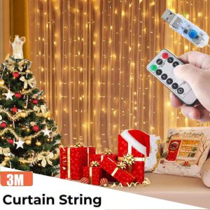 Éveillez Votre Intérieur avec une Touche Magique : La Guirlande Lumineuse Rideau LED Télécommande 8 Modes