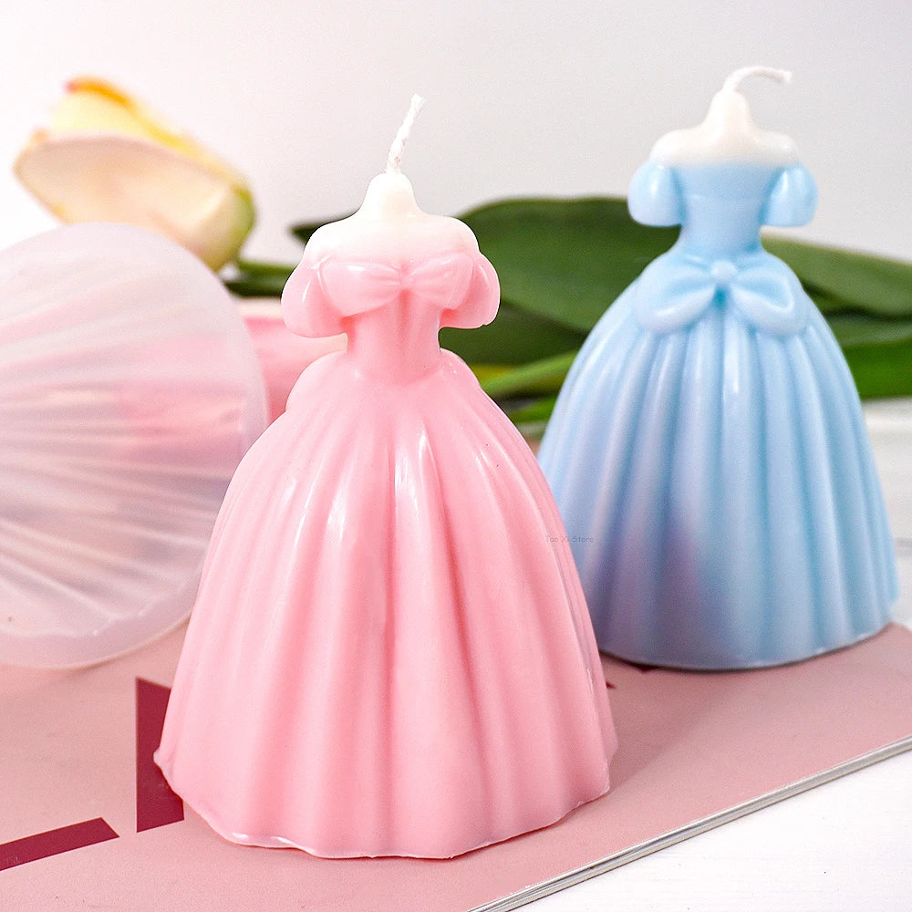 Donnez vie à vos créations DIY avec originalité grâce à ce moule en silicone 3D inspiré d'une robe de mariée