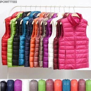 Adoptez l'élégance et la chaleur cet automne avec le gilet ultra léger en duvet sans manches pour femmes