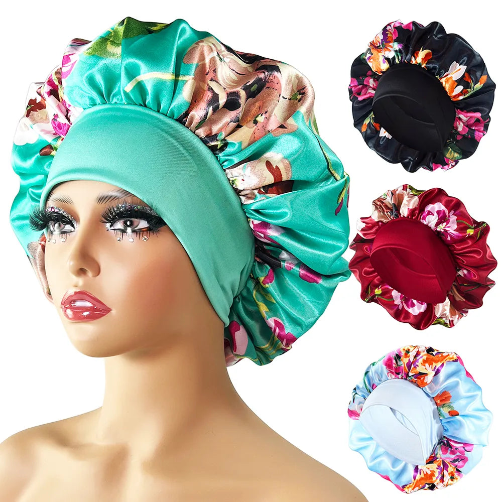 Révélez Votre Élégance Nocturne: Le Bonnet en Satin Floral Qui Transforme Vos Nuits