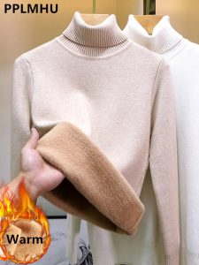 Chic et Confort pour l'Hiver : Le Pull à Col Roulé Doublé de Velours qui Sublime Votre Style