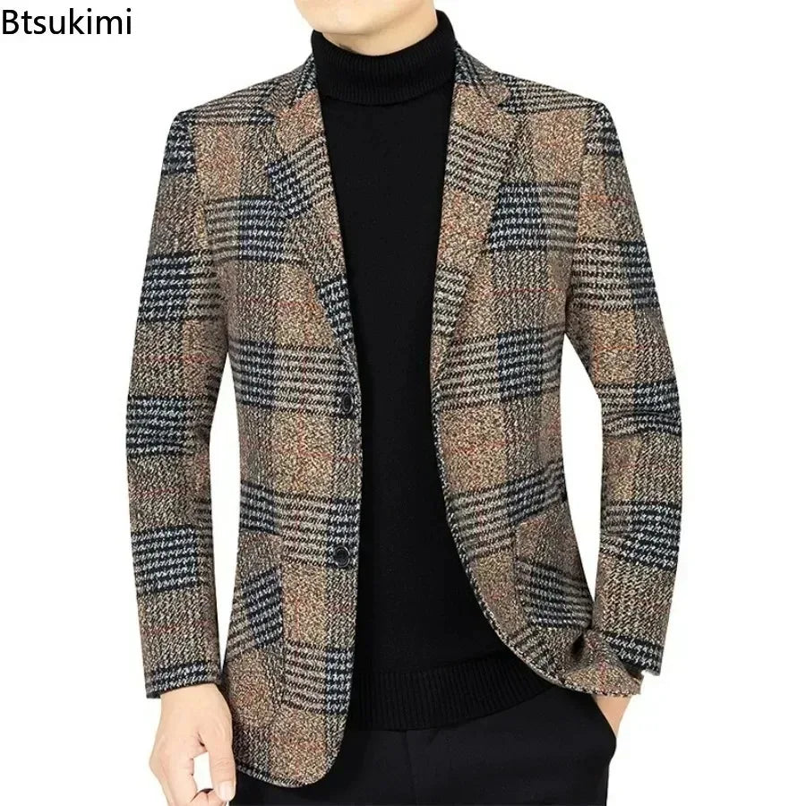Redéfinir l'élégance avec le blazer homme carreaux 4XL au style anglais chic