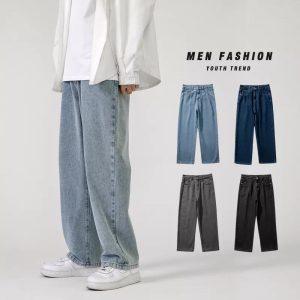 Optez pour l'Audace Urbaine : Le Jean Baggy Homme en Denim à la Coupe Droite Large