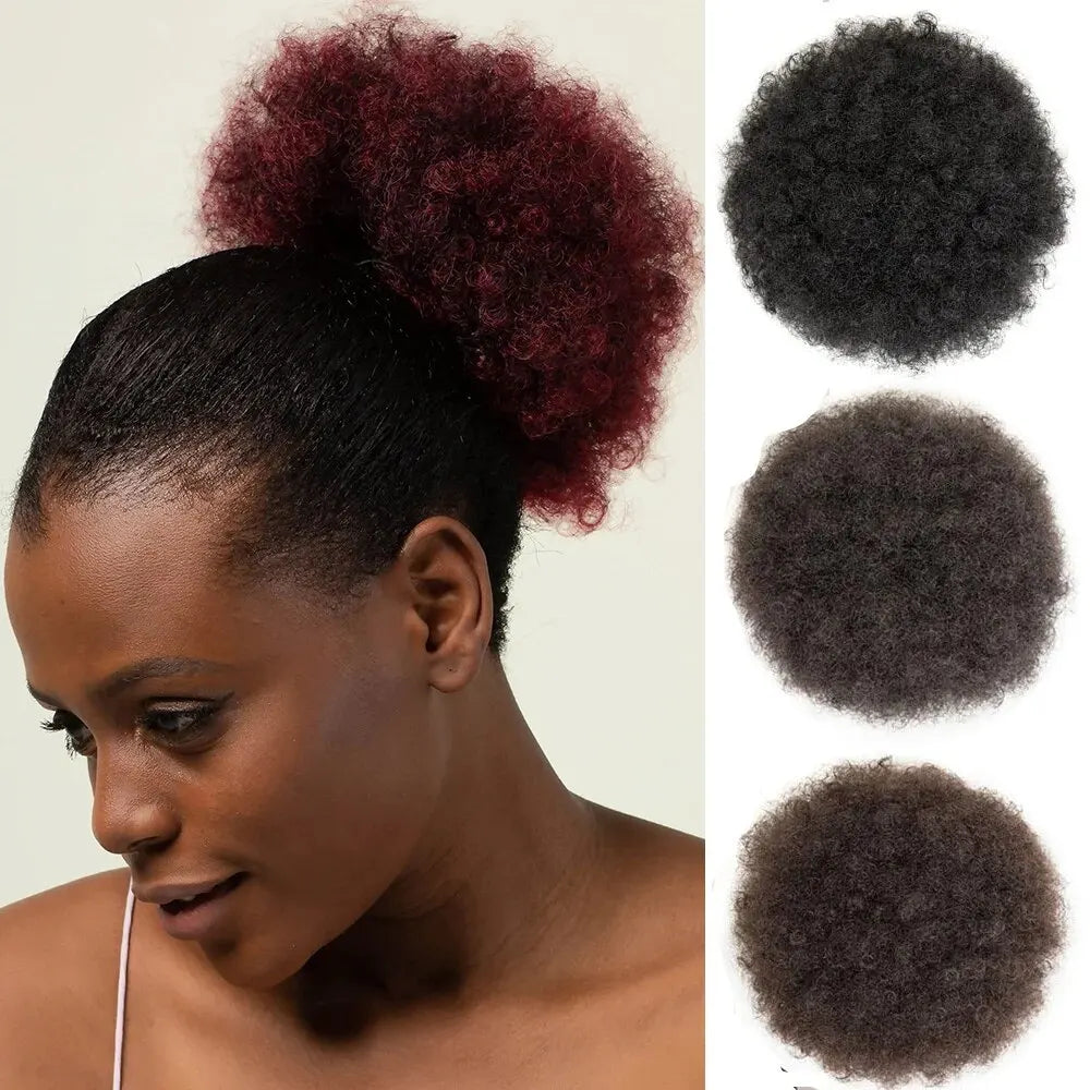 Domptez Votre Look en un Clin d’Œil avec le Chignon Afro Bouclé 8”