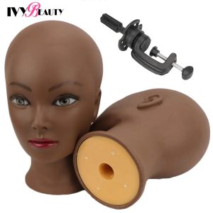 Rehaussez Votre Pratique Cosmétologique Avec une Tête de Mannequin Africaine Chauve Innovante