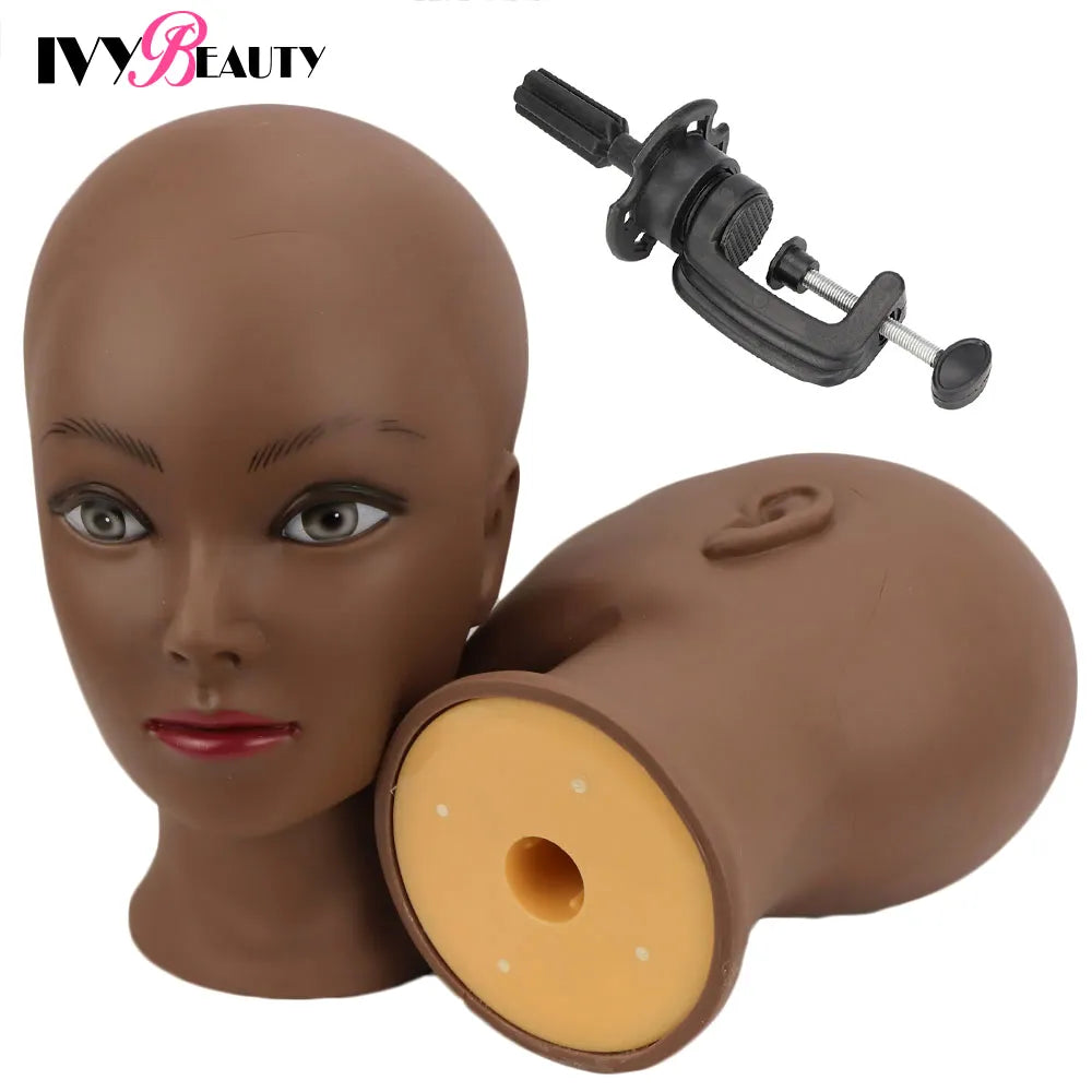 Rehaussez Votre Pratique Cosmétologique Avec une Tête de Mannequin Africaine Chauve Innovante