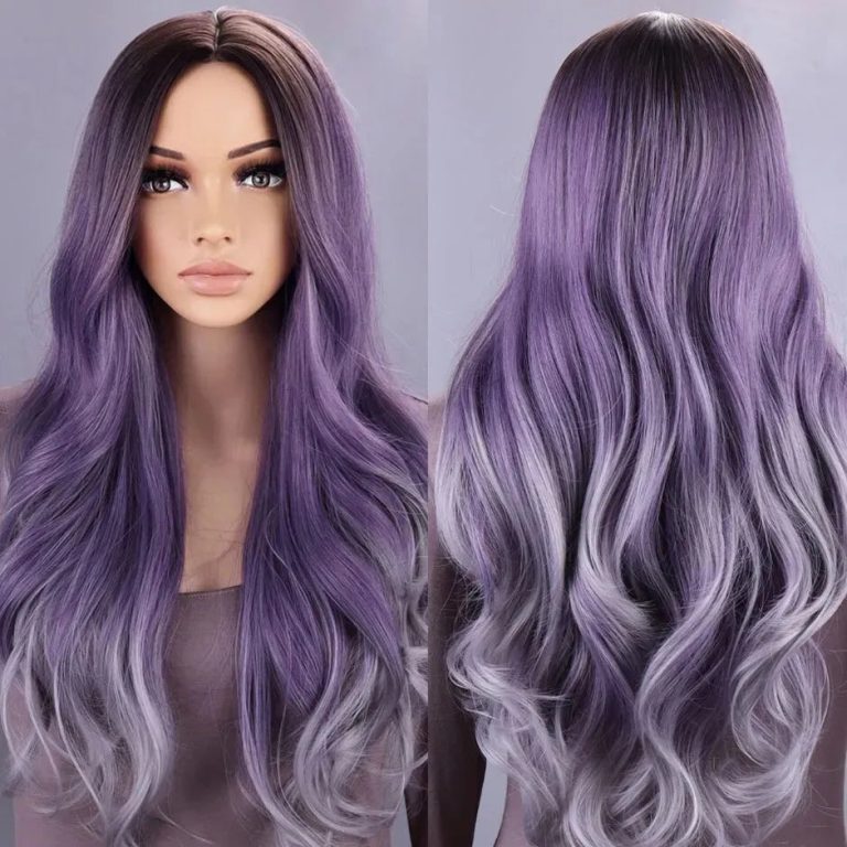 Transformez votre Style en Un Clin d’Œil : La Perruque Ondulée Violet Naturel 28 Pouces