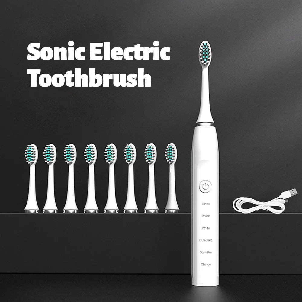 Redécouvrez le plaisir d’un sourire éclatant avec la brosse à dents électrique sonique rechargeable
