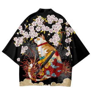 Révélez Votre Individualité avec le Kimono Homme Chat Imprimé - Une Fusion Sublime Entre Tradition et Modernité