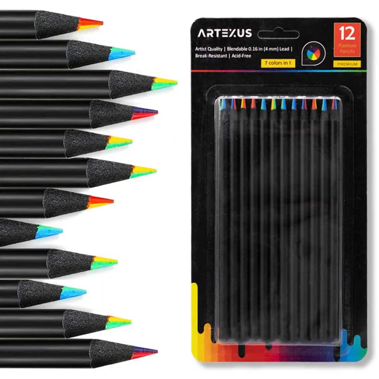 Laissez parler votre imagination avec cet ensemble de crayons arc-en-ciel multicolores