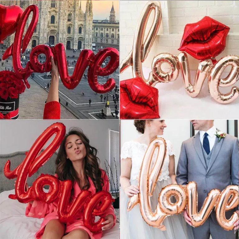 Élevez Votre Décoration avec le Ballon "LOVE" en Aluminium – L’Essence de l’Élégance Romantique
