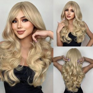 Redéfinissez Votre Élégance avec une Perruque Ondulée Blonde Naturelle