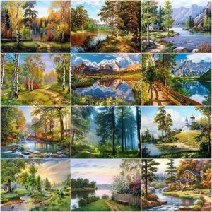Libérez votre Créativité avec un Chef-d’Œuvre Naturel : Découvrez ce Kit Peinture Paysages Acrylique Numéros