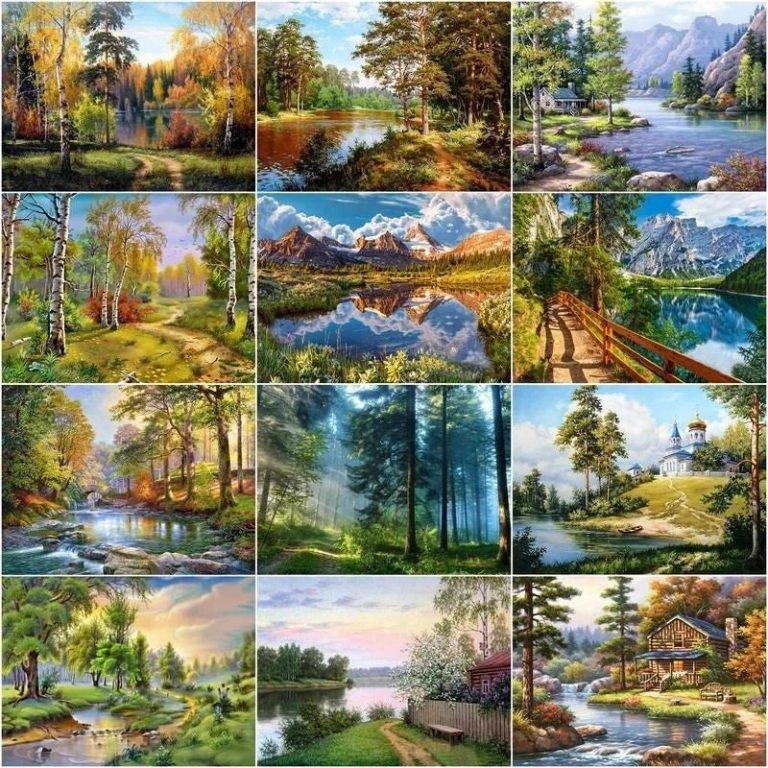 Libérez votre Créativité avec un Chef-d’Œuvre Naturel : Découvrez ce Kit Peinture Paysages Acrylique Numéros