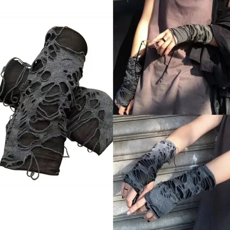Adoptez l'Esprit Rebelle et Audacieux avec ces Gants Gothiques Noirs Sans Doigts Punk