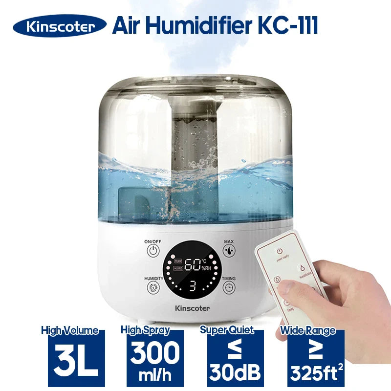 Transformez Votre Qualité de Vie avec l'Humidificateur d'Air Ultrasonique KINSCOTER