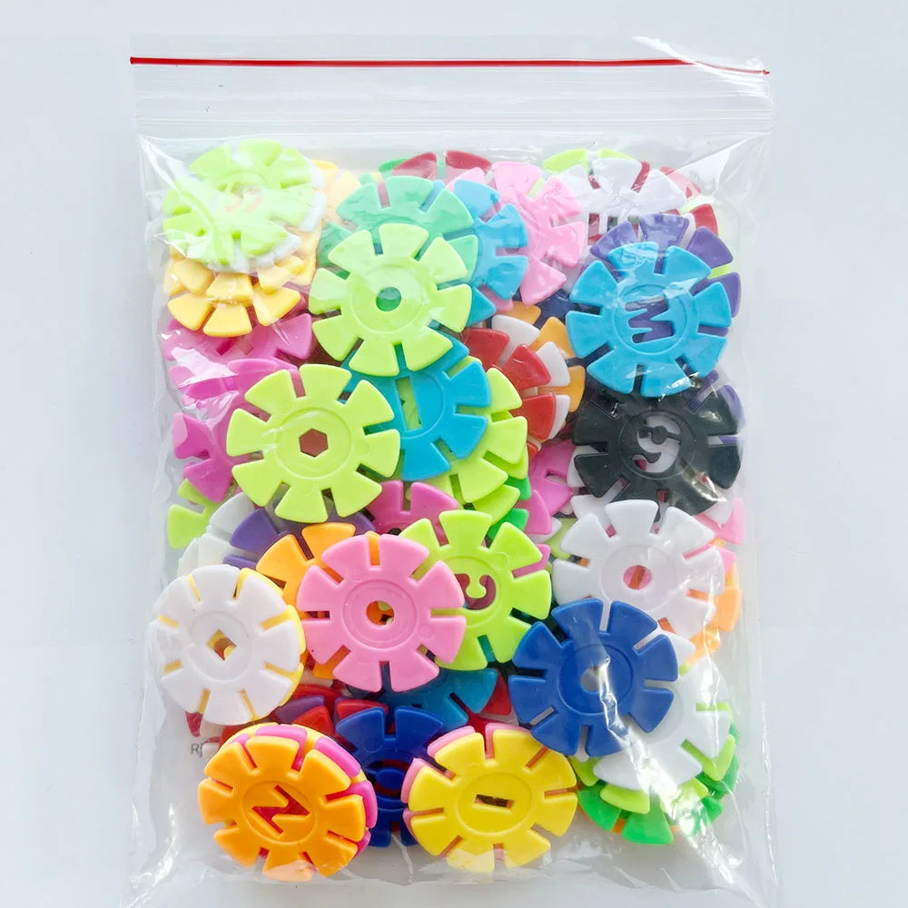 Créez la Magie avec 200 Blocs de Construction Flocons de Neige : Un Voyage Ludique et Éducatif pour les Enfants