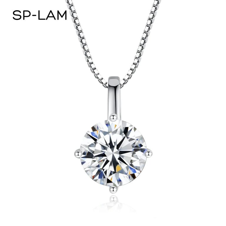 Découvrez l'Élégance Réinventée : Le Collier Pendentif Argent Sterling 925 Moissanite 1 Ct SP-LAM