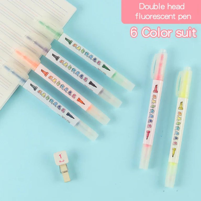 Boostez Votre Créativité avec l'Ensemble Marqueurs Surligneurs Double Tête Kawaii : L'alliance Parfaite Entre Fonctionnalité et Fun