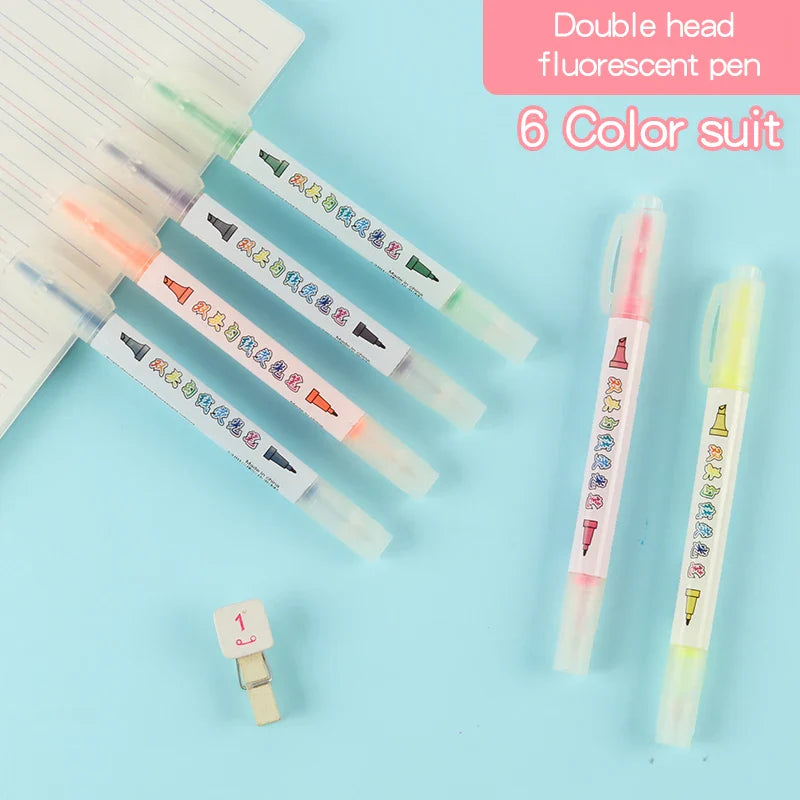 Boostez Votre Créativité avec l'Ensemble Marqueurs Surligneurs Double Tête Kawaii : L'alliance Parfaite Entre Fonctionnalité et Fun
