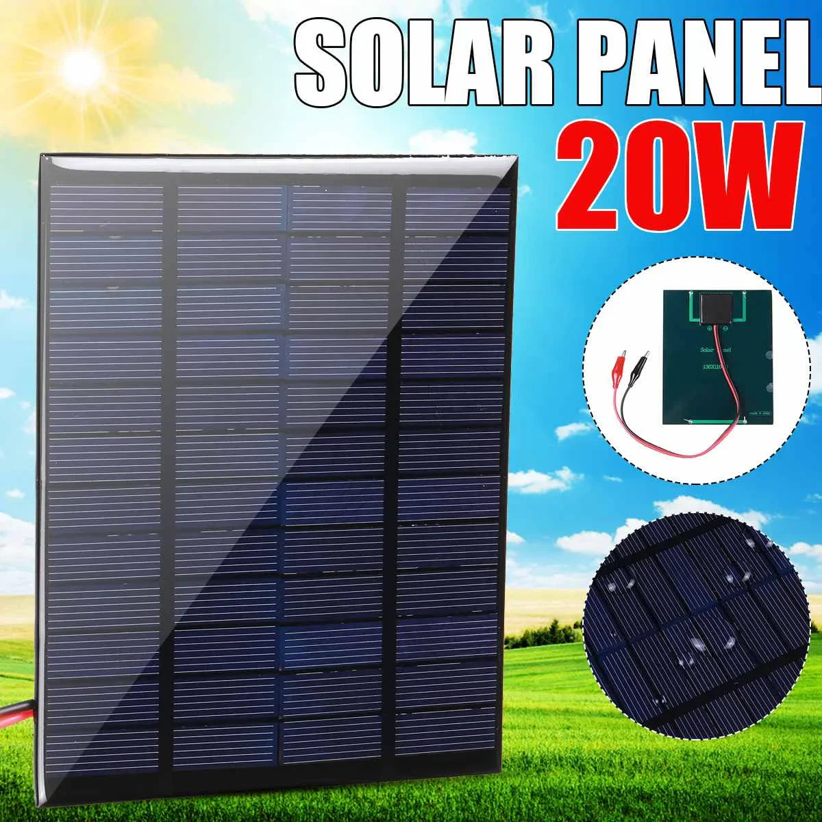 Optimisez votre énergie en extérieur avec le panneau solaire 20W 12V au silicium polycristallin