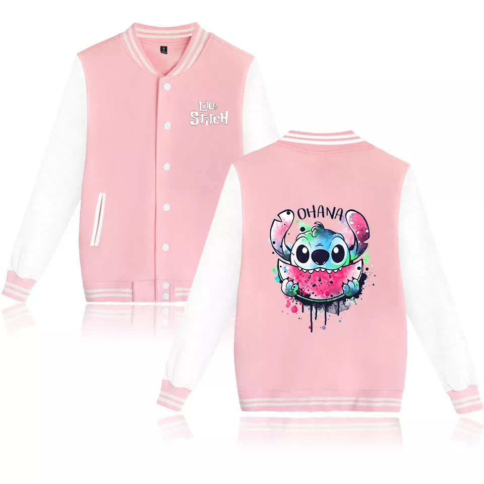 Succombez au Charme Streetwear Incontournable avec la Veste Baseball Lilo & Stitch