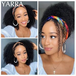 Redécouvrez Votre Look avec la Perruque Bandeau Afro Kinky Curly en Cheveux Humains Remy Brésiliens