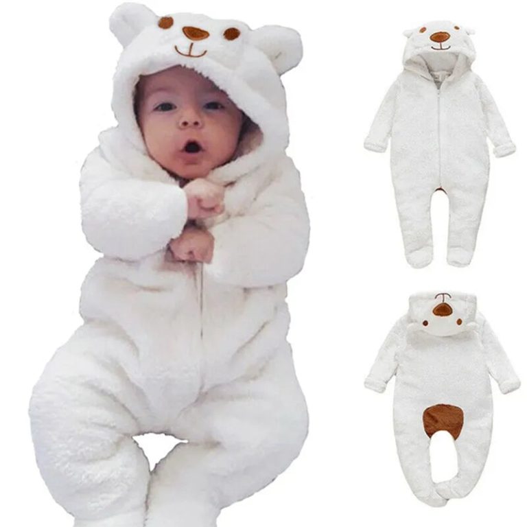Adoptez le style mignon et le confort ultime : la grenouillère à capuche ours pour nouveau-né