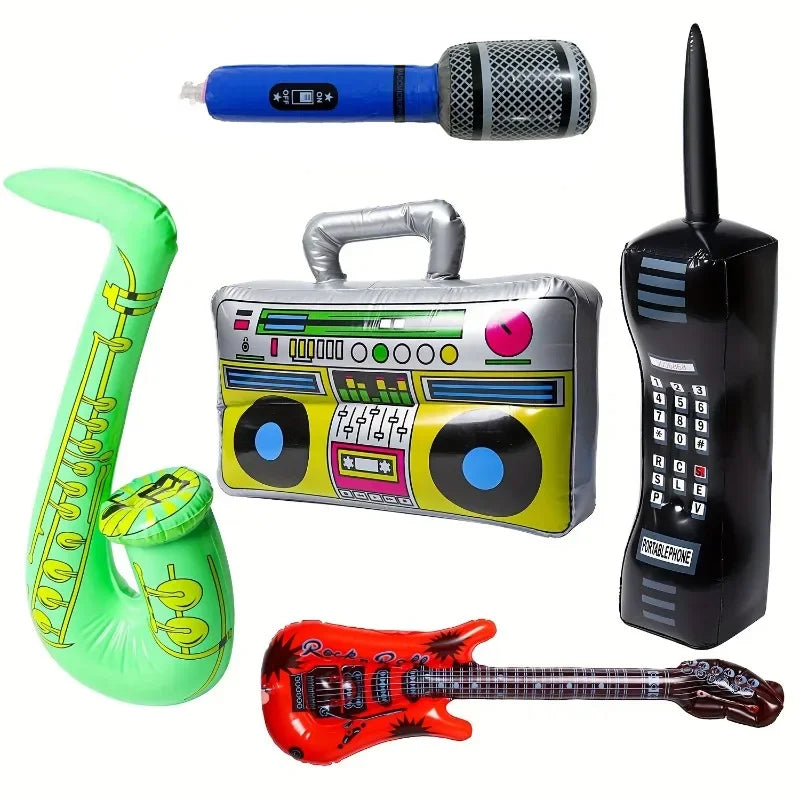 Faites Vibrer Vos Fêtes Avec l'Ensemble de 5 Accessoires de Fête Gonflables Rock Star