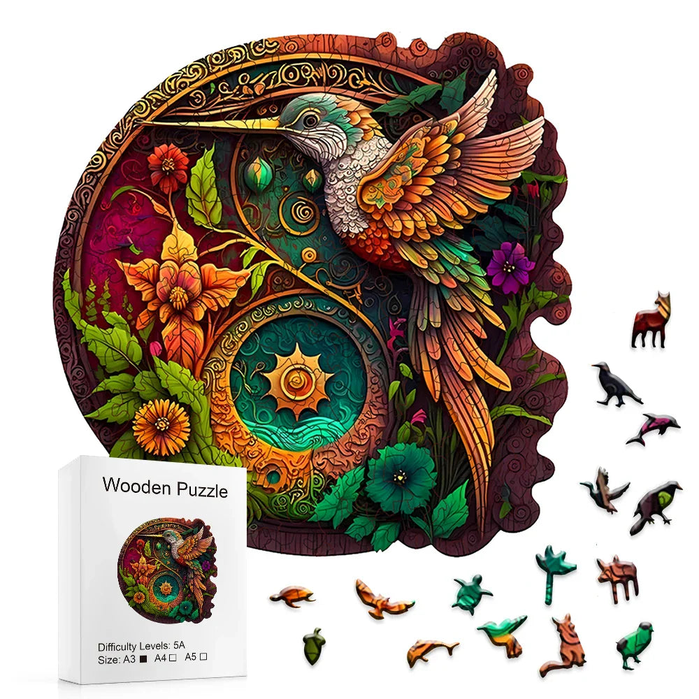 Un Voyage Ludique au Cœur de la Créativité avec le Puzzle en Bois Coloré Colibri