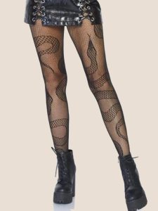 Adoptez l'Esprit Rebelle avec ces Collants Réseau Serpent pour un Halloween Inoubliable