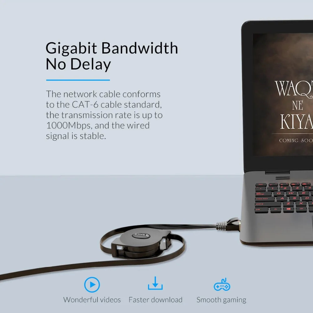 Optimisez votre connexion avec style grâce au câble Ethernet rétractable ORICO 2M