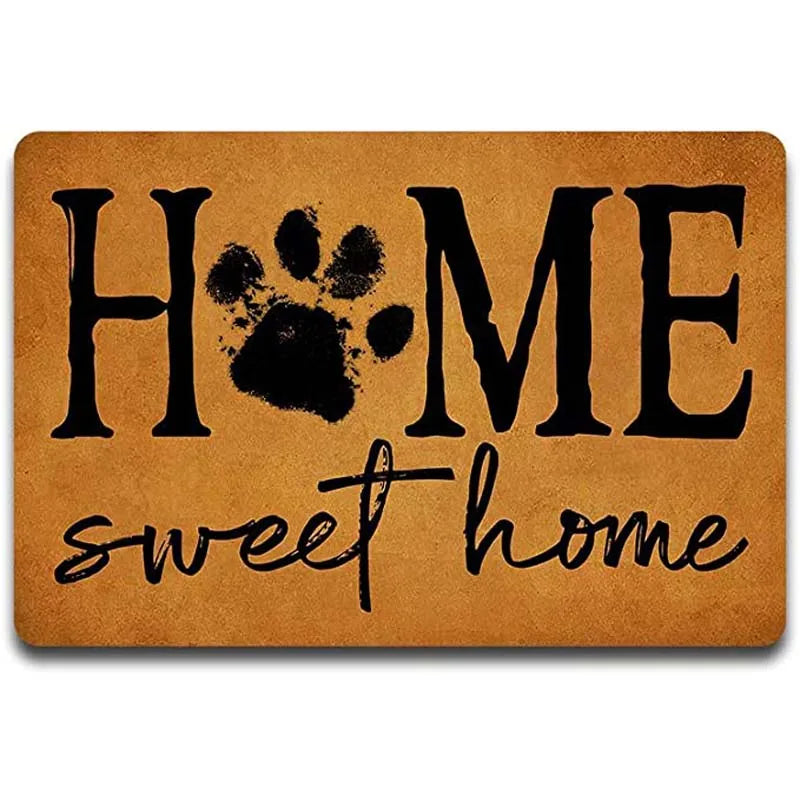 Un Accueil Chaleureux et Décoratif : Le Paillasson "Home Sweet Home" aux Empreintes de Pattes