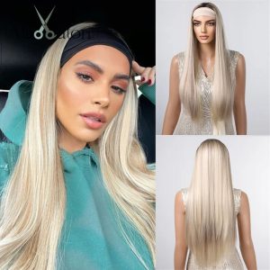 Révélez Votre Élégance Naturelle avec la Perruque Bandeau Longue Blonde ALAN EATON