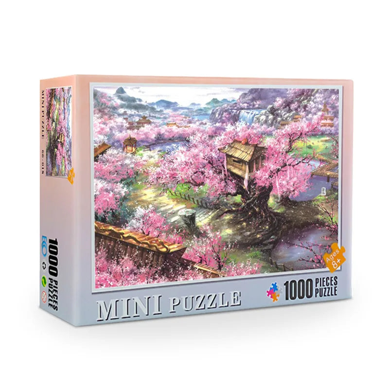 Plongez dans l'univers raffiné du Puzzle Miniature 1000 Pièces Villa Sakura
