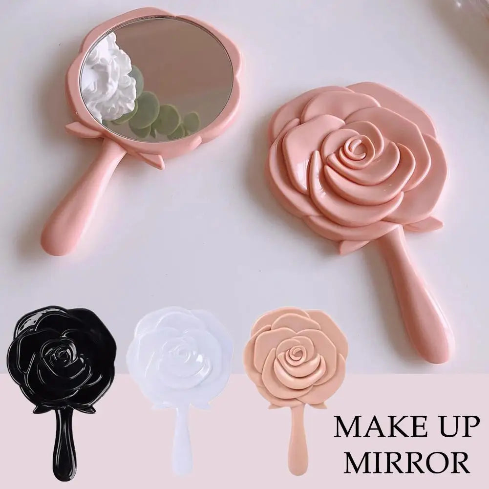 L'élégance portable pour des retouches parfaites : le miroir de poche cosmétique Fleur Rose Retro 3D