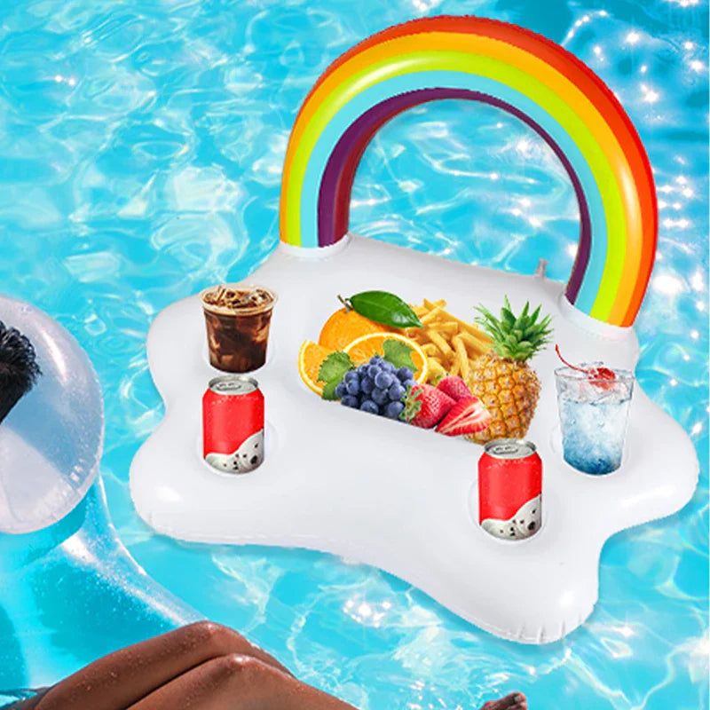 Rafraîchissez vos étés avec la Table Flottante Arc-en-Ciel : L'accessoire piscine qui change la donne