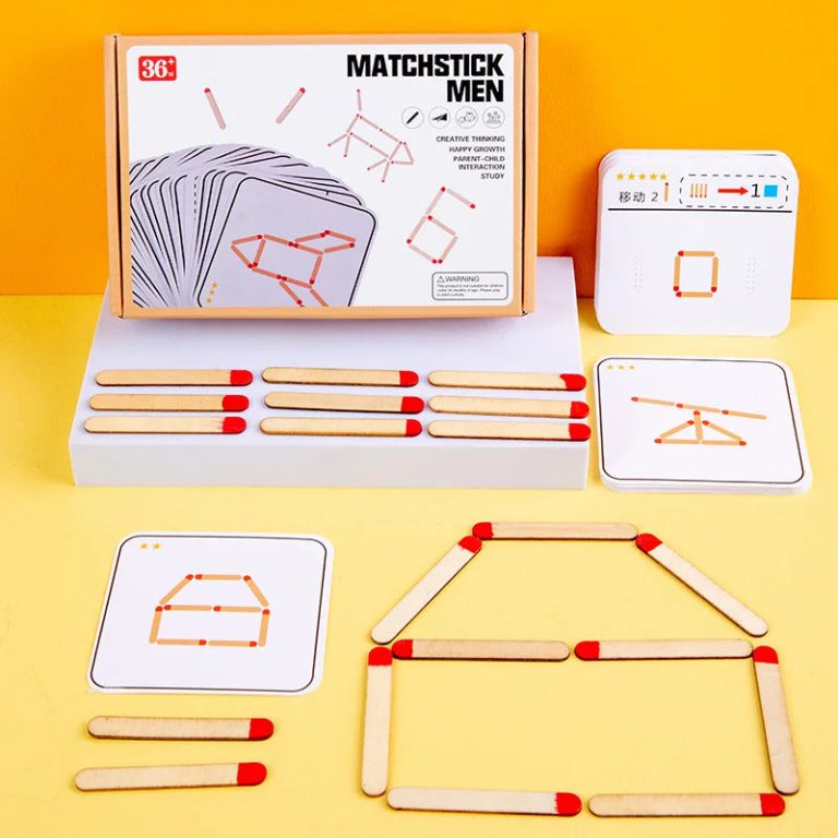 Éveillez la Curiosité et la Logique de Vos Enfants avec un Puzzle en Allumettes en Bois Innovant