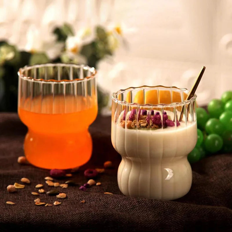 Verres Latte Iced Ribbed 300ML : L'élégance Incontournable pour Sublimer vos Boissons