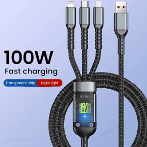 La Révolution de la Charge et Transmission : Le Câble USB 3-en-1 100W au Service de Votre Quotidien