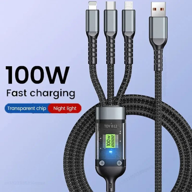 La Révolution de la Charge et Transmission : Le Câble USB 3-en-1 100W au Service de Votre Quotidien