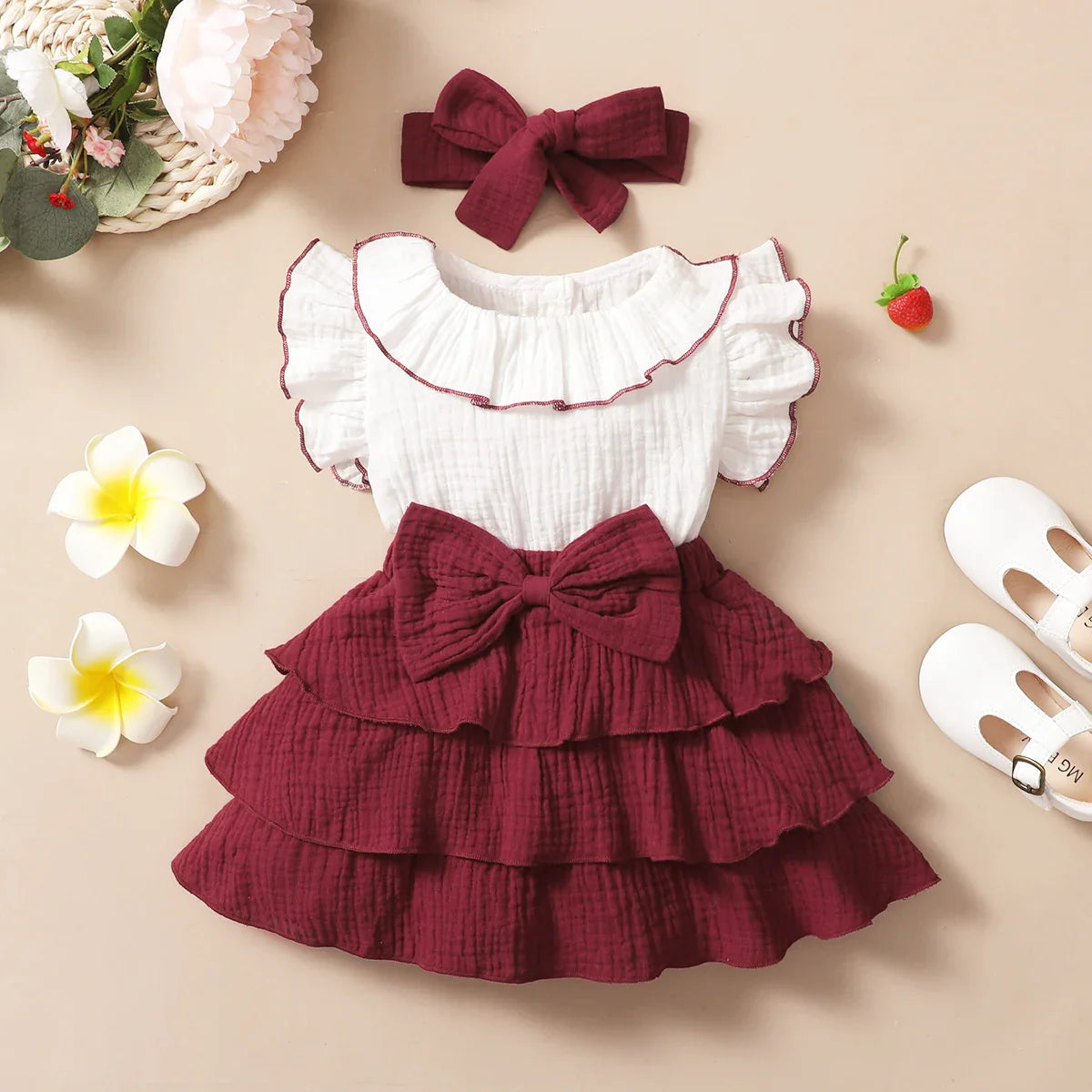 Robe Cupcake: L’allure irrésistible d’une petite princesse en Rouge Vin