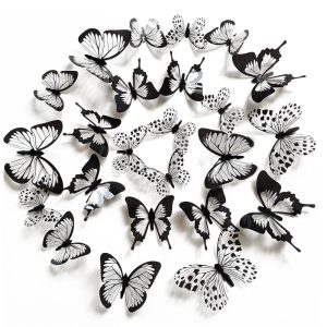 Embellissez Votre Espace avec Élégance grâce aux Stickers 3D Papillon en Noir et Blanc