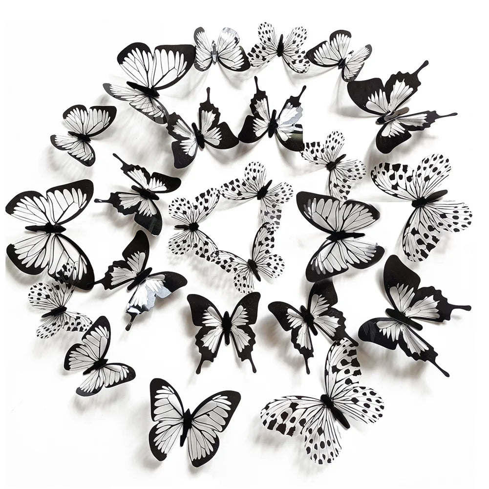 Embellissez Votre Espace avec Élégance grâce aux Stickers 3D Papillon en Noir et Blanc