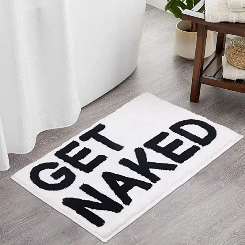Tapis de bain Inyahome Get Naked : Le mélange parfait entre confort et humour pour une salle de bain unique