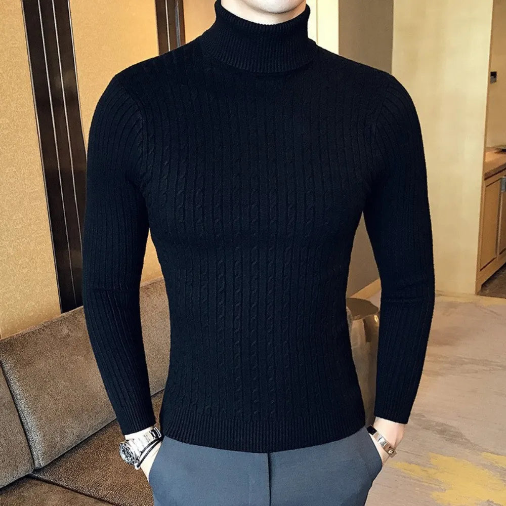 Chic et Confort : Le Pullover à Col Roulé pour Hommes qui Réchauffe l’Automne et l’Hiver