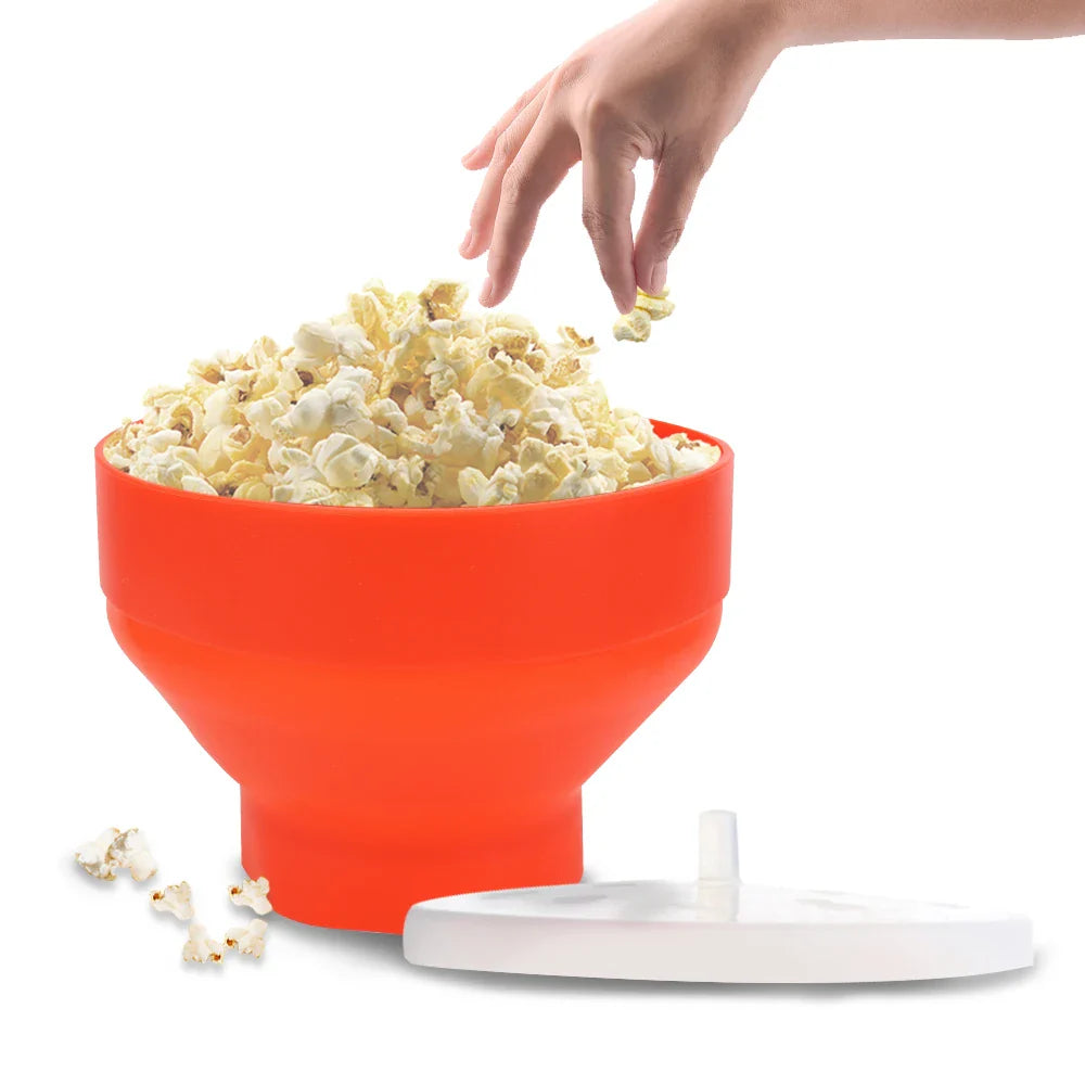 Réinventez vos pauses gourmandes avec le bol pop-corn pliable en silicone