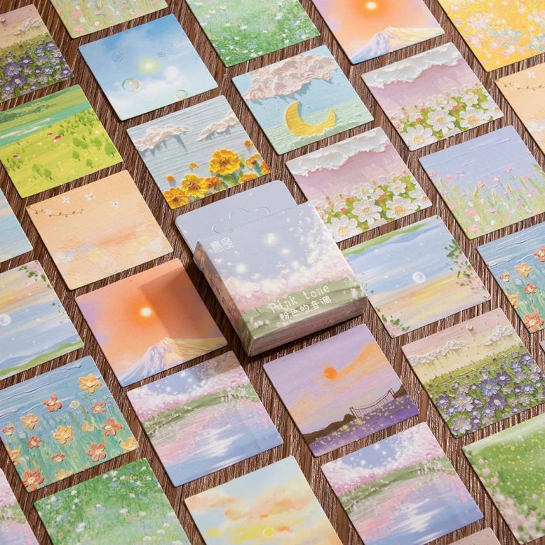 Laissez Libre Cours à Votre Créativité avec ces Autocollants Kawaii aux Scènes Florales Printanières