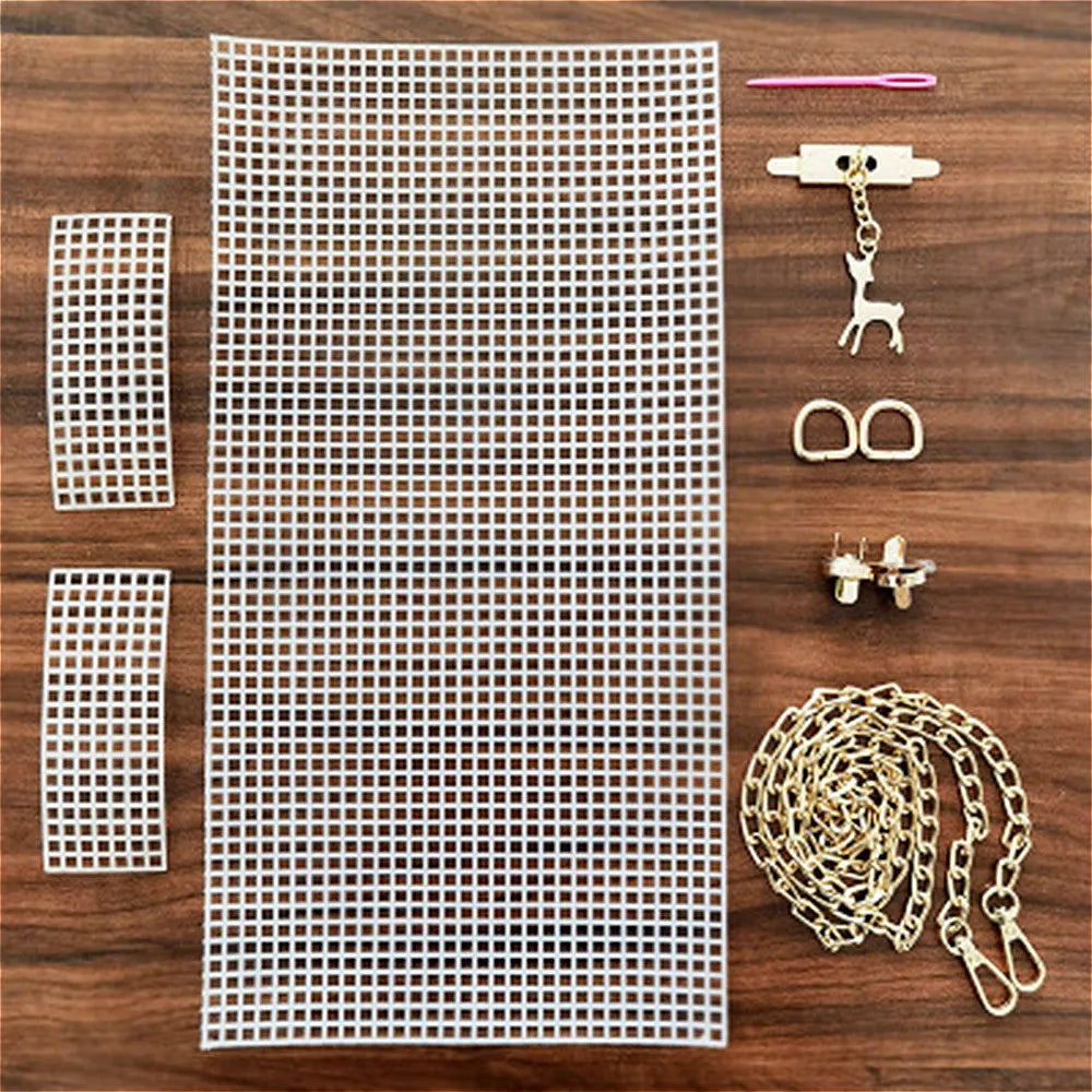 Libérez Votre Créativité : Adoptez le Nouveau Kit de Maille Plastique pour Tissage et Créez des Sacs DIY Inoubliables!